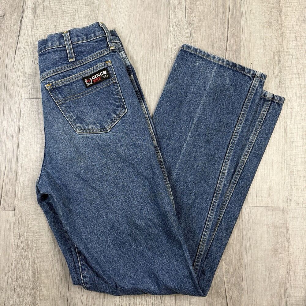 Cinch WRX FR White Label Jeans Men 30x36 Blue Relaxed Straight Flame Resistant O